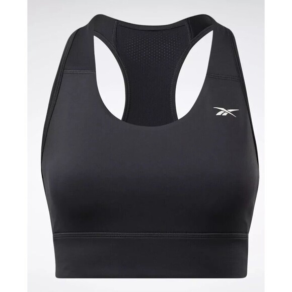 Reebok Womens Plus Size Running Sports Bra Essentials Night Black Size 2X - Picture 2 of 5